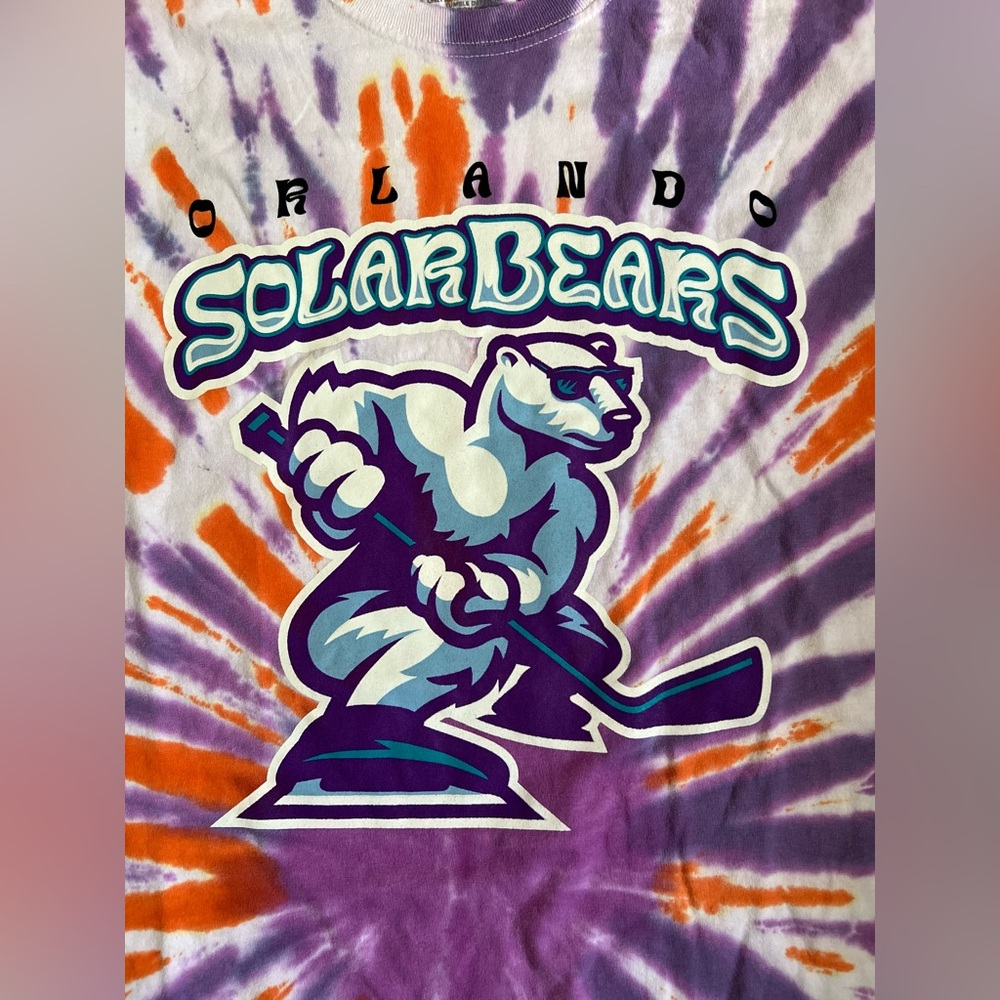 Orlando Solar Bears Tie-Dye Graphic Tee - Purple & Orange